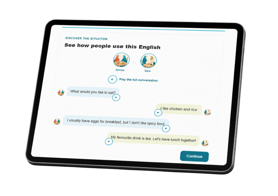 Un exercice Speak&Moov sur tablette